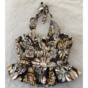 $110 Anthropologie Forever That Girl Ruffled Peplum Floral Tank Top XS